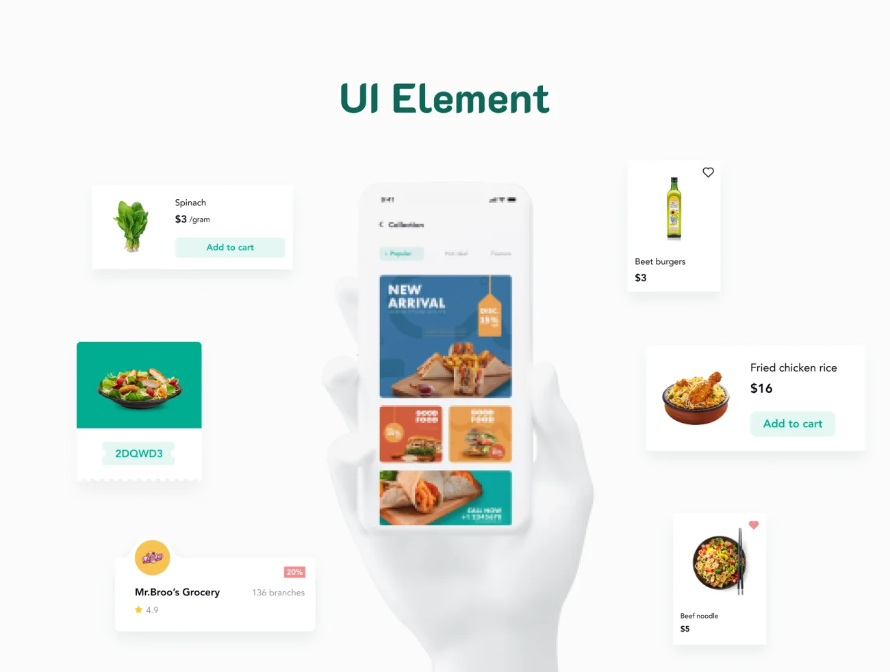 Fooddoor - Food delivery app 70屏美食外卖送餐应用UI设计模板-UI/UX-到位啦UI
