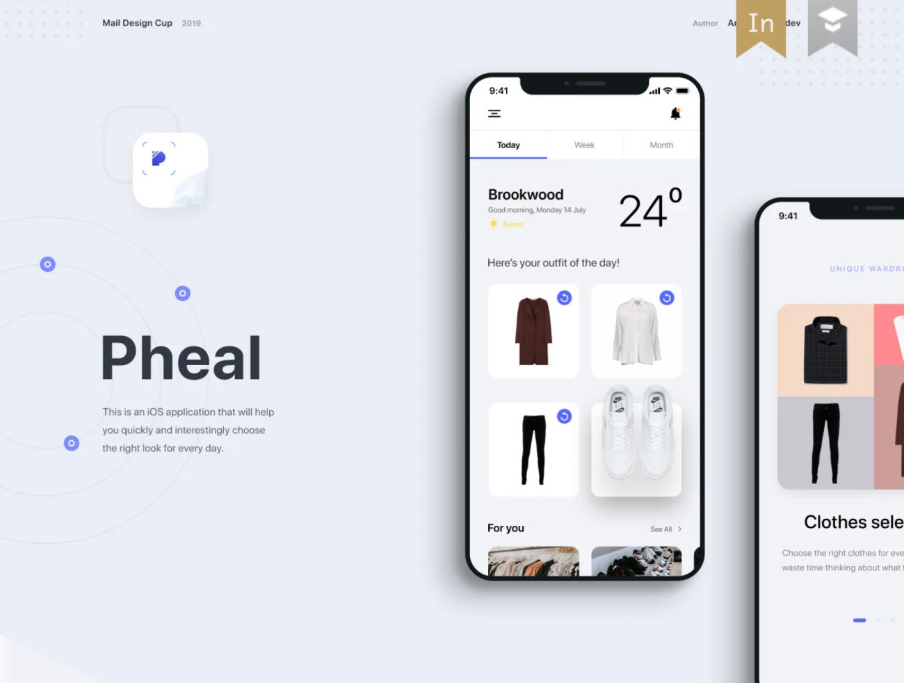 Pheal — outfit for every day, mobile application 今天穿什么20屏着装推荐手机应用界面设计套件-UI/UX-到位啦UI