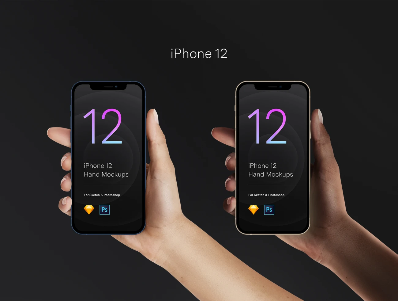 Hands Mockups iPhone 12 Pro _ iPhone 12 手持iPhone 12全系列全色系实景智能样机模型-产品展示、实景样机、手机模型、样机、苹果设备-到位啦UI