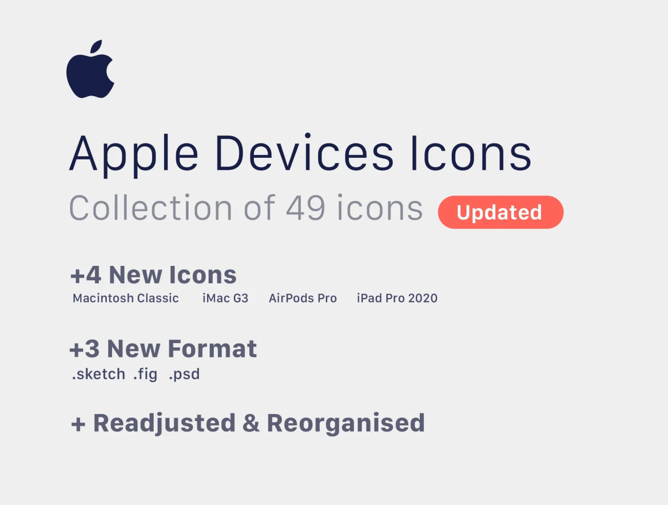 Apple Devices - XDR, iMac, Macbooks 49个所有苹果设备图标集合-3D/图标-到位啦UI