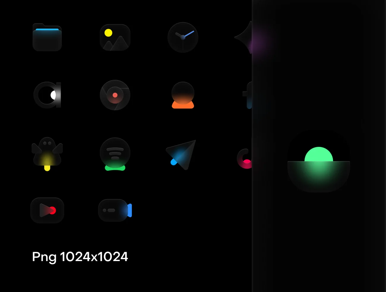 Glossy icons 58款适配iOS14的荧光图标可发光-UI/UX-到位啦UI