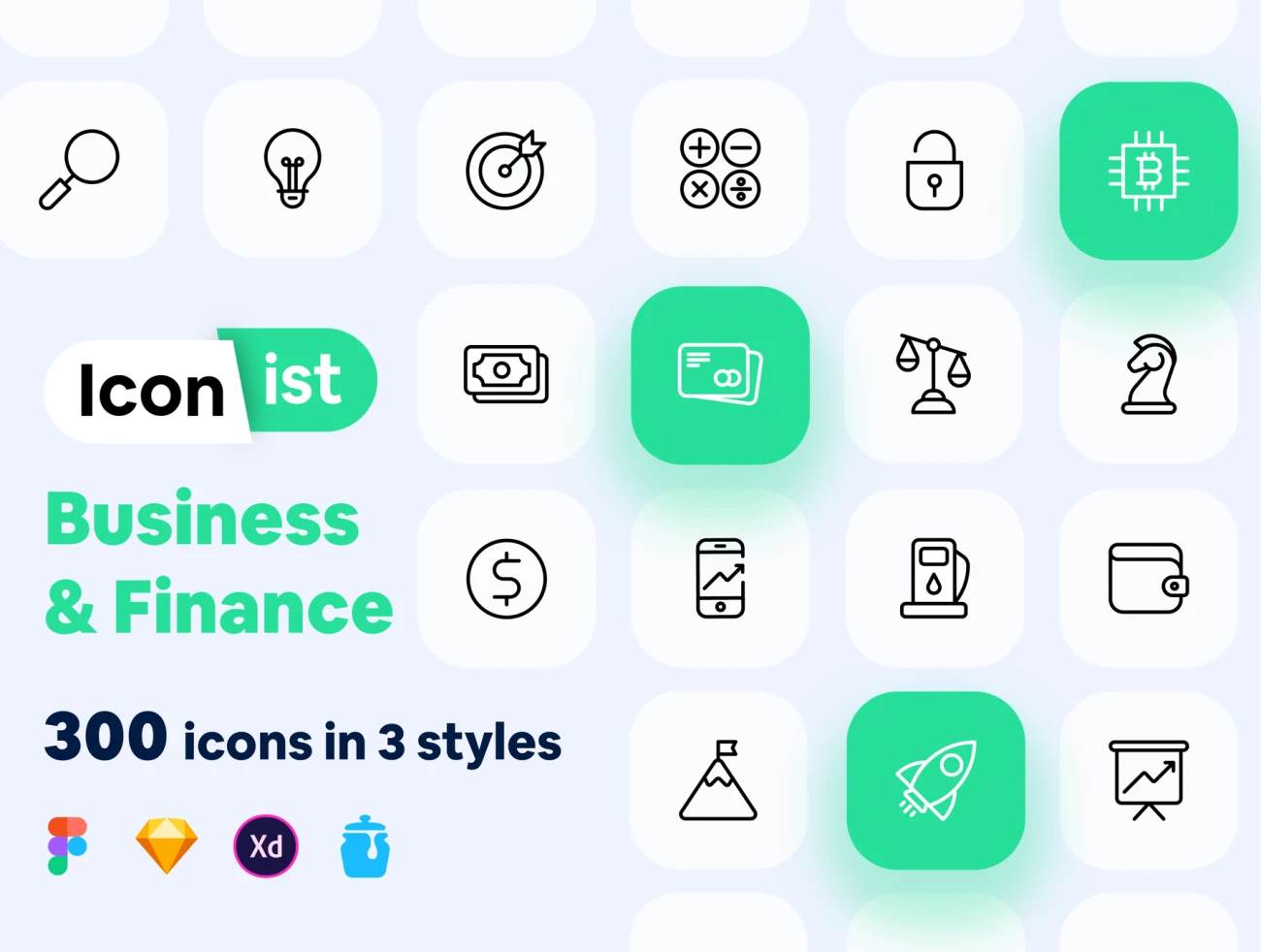 Iconist - 300 Business _ Finance icons 300个商业与金融图标集-UI/UX-到位啦UI