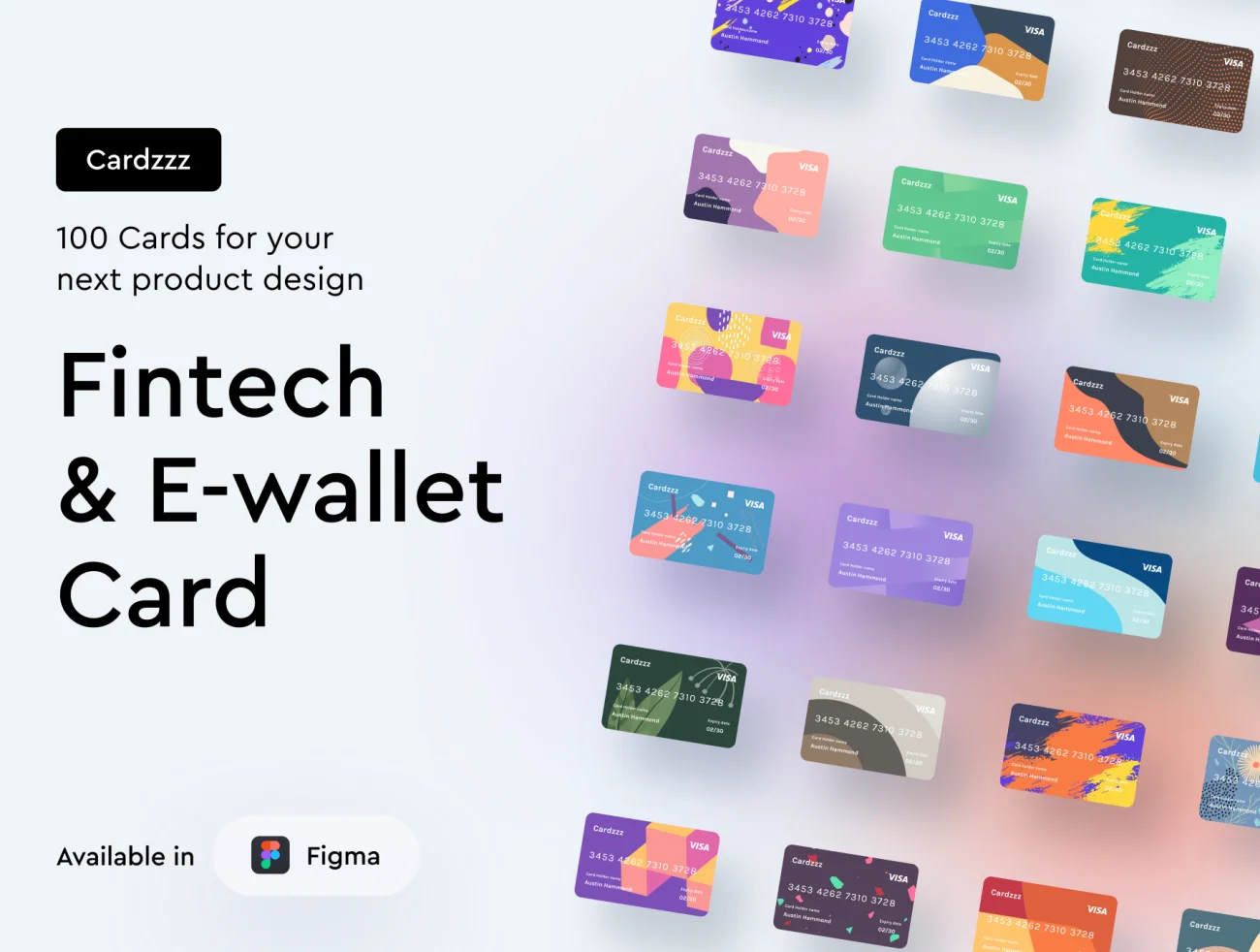 Cardzzz fintech and E-wallet card 100款银行卡信用卡矢量抽象图案插画界面-商业金融、学习生活、插画、插画功能、插画风格、教育医疗、概念创意、金融理财-到位啦UI
