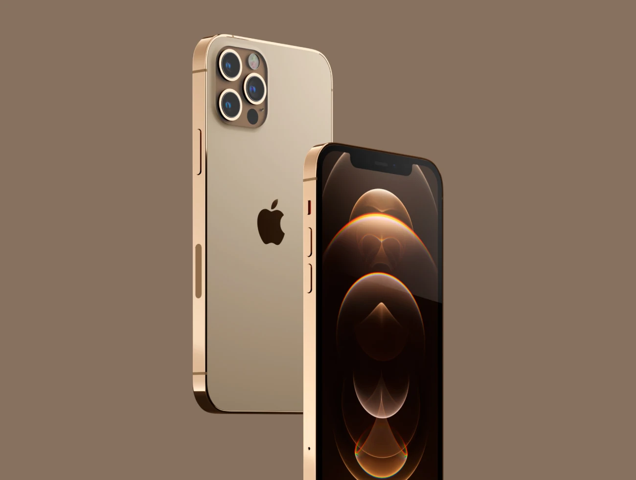 iPhone 12 PRO Gold 3D Model 激光扫描精度无细分金色iPhone 12 pro三维样机模型源文件-产品展示、创意展示、手机模型、样机、简约样机、苹果设备-到位啦UI