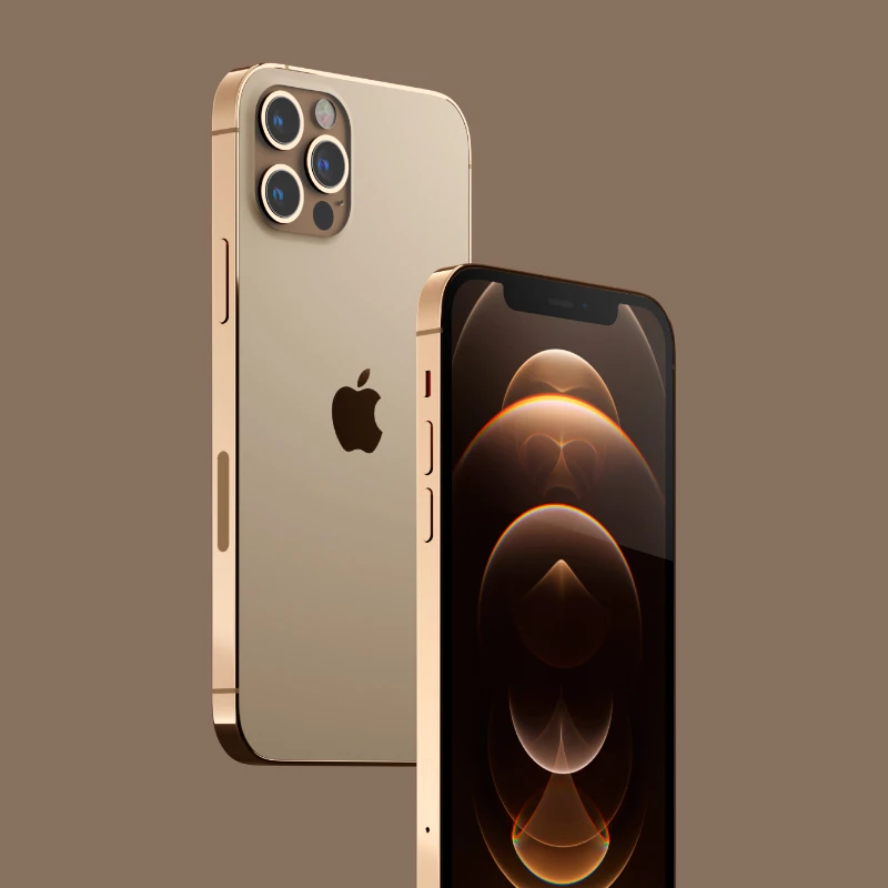 iPhone 12 PRO Gold 3D Model 激光扫描精度无细分金色iPhone 12 pro三维样机模型源文件缩略图到位啦UI
