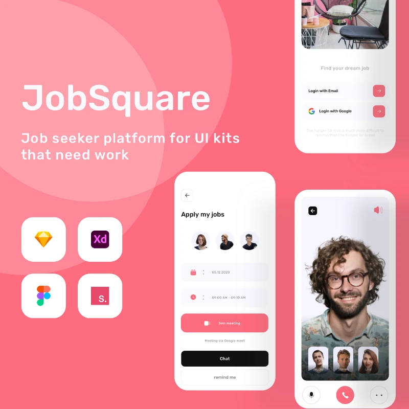 Jobsquare - Job vacancy UI KIT 工作职位面试招聘应用UI KIT设计套件缩略图到位啦UI