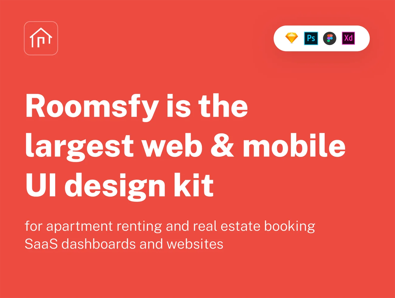 Roomsfy Web and Mobile UI kit 最大的公寓出租和房地产预订和SaaS 仪表板Web和移动应用UI套件库-UI/UX、ui套件、主页、列表、卡片式、图表、地图、应用、引导页、支付、数据可视化-仪表板、日历、着陆页、网站、表单、详情、预订-到位啦UI