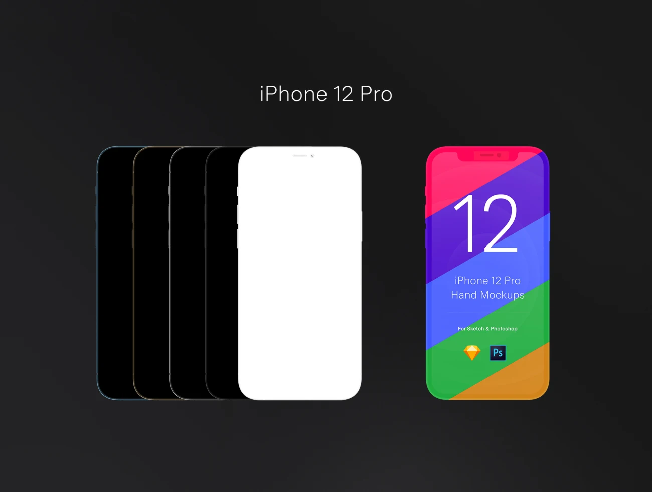 Unicolor Black White Hands iPhone 12 Pro Mockups 单色黑白2色手持iPhone 12 Pro智能样机-产品展示、优雅样机、创意展示、实景样机、手机模型、样机、简约样机、苹果设备-到位啦UI