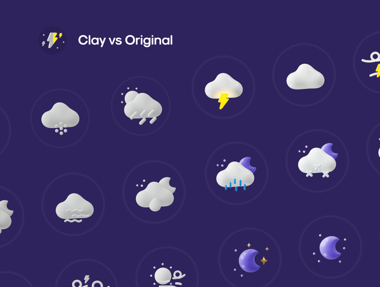 Weatherly 3D icons - 50+ Weather icons 50多个天气3D图标合集-3D/图标-到位啦UI
