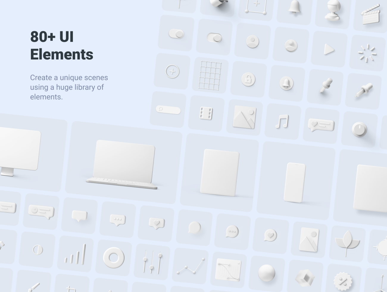 Bento 3D Design Vol. 1 可编辑3D视觉设计系统3D场景元素合集part1-3D/图标、场景插画、插画、状态页、硬件设备、设计元素、金融理财-到位啦UI