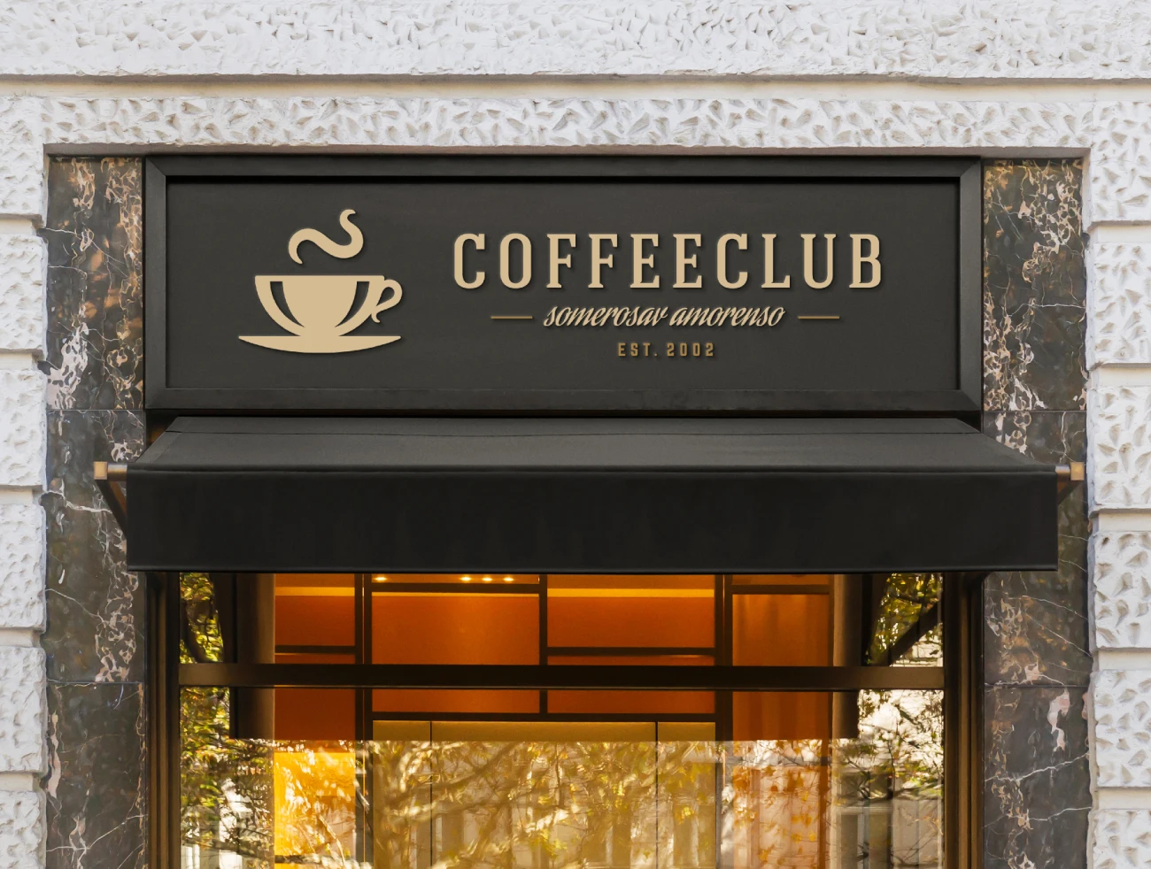 Cafe and Coffee Shop Logo Mockups 6款咖啡馆商店橱窗玻璃招牌logo智能样机实景展示psd源文件-产品展示、优雅样机、办公样机、实景样机、样机-到位啦UI