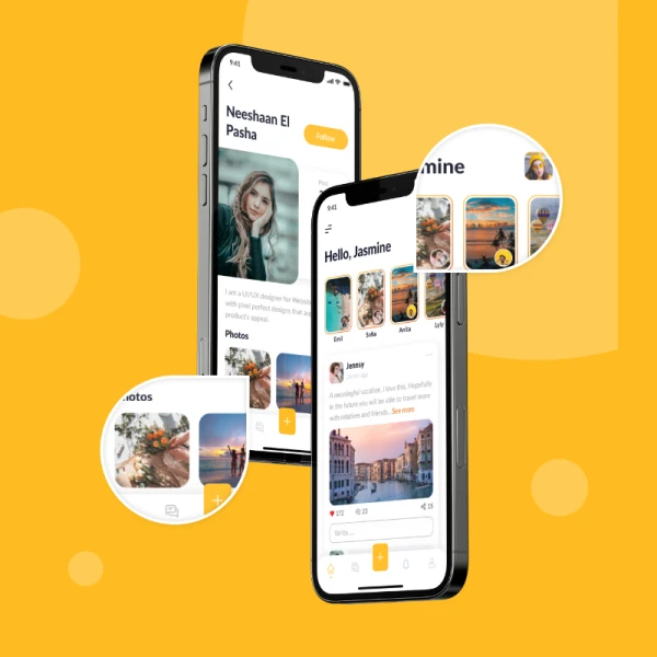 Catuss - Social App UI Kit 50屏社交应用UI设计套件照片视频分享