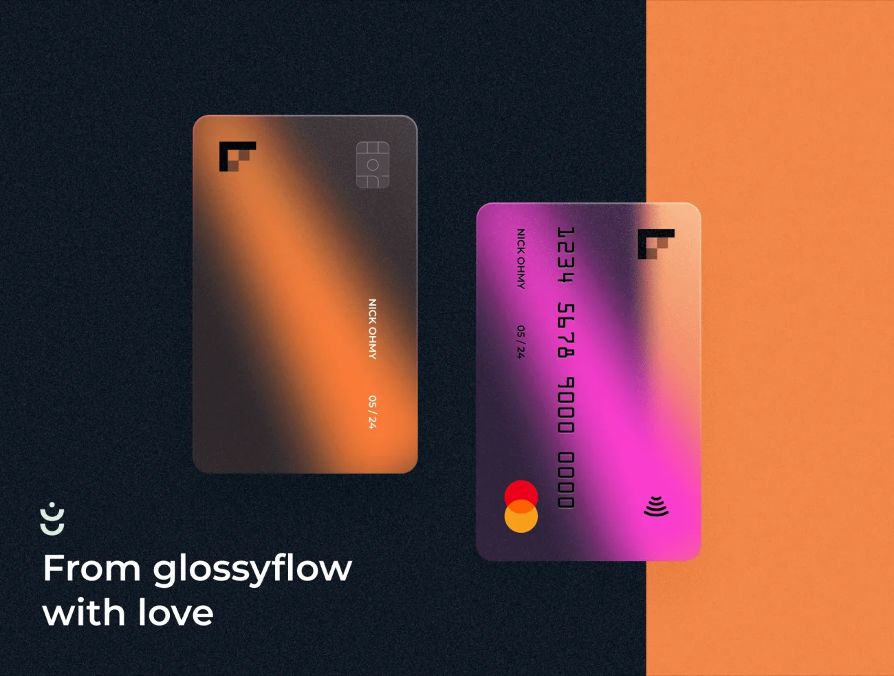 Glossy Bank Card Kit 半透明毛玻璃轻拟物风格银行卡figma样机套件-产品展示、优雅样机、创意展示、办公样机、名片杂志、实景样机、样机、简约样机-到位啦UI