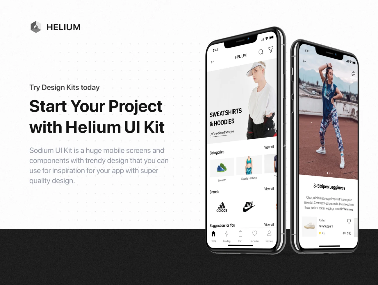 Helium - Fashion Shop UI Kit 25屏时髦时尚在线商店UI套件-3D/图标、UI/UX、ui套件、付款、列表、卡片式、字体、应用、支付、日历、网购、表单、详情-到位啦UI