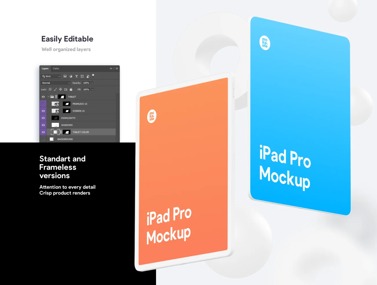iPad Pro Clay Mockups 10角度iPad Pro极简粘土模型-产品展示、优雅样机、办公样机、样机、简约样机、苹果设备-到位啦UI