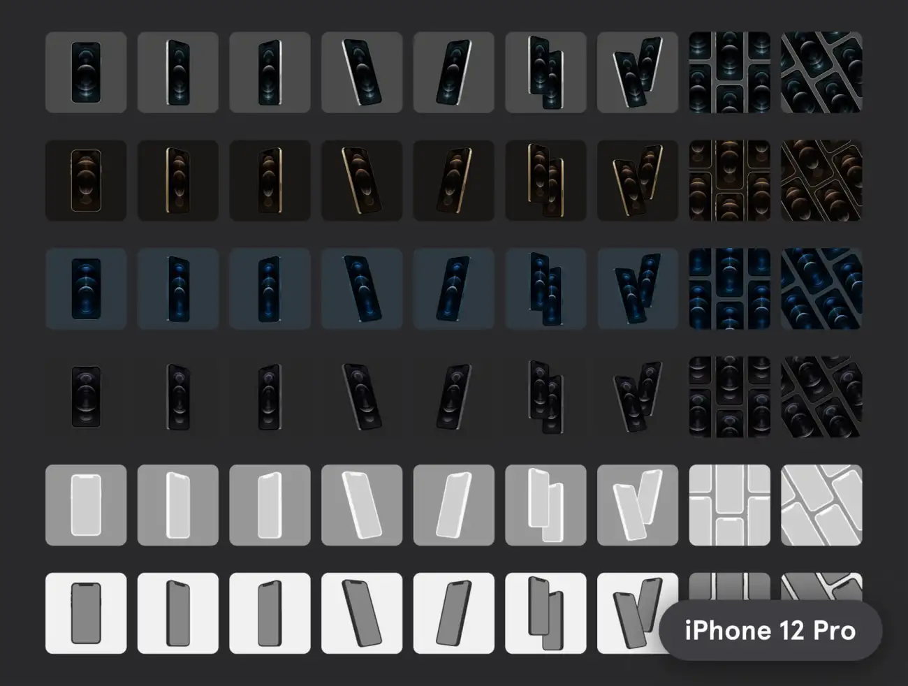 iPhone 12 Figma Mockups 75种样机组合包-产品展示、创意展示、办公样机、实景样机、手机模型、样机、简约样机、苹果设备-到位啦UI
