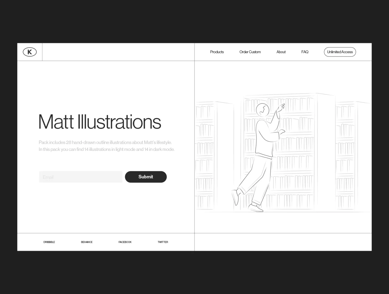 Matt Illustrations 28张手绘线条轮廓生活场景插图-人物插画、场景插画、学习生活、插画、插画功能、插画风格、状态页、社交购物、线条手绘、营销创业、趣味漫画、运动健身-到位啦UI
