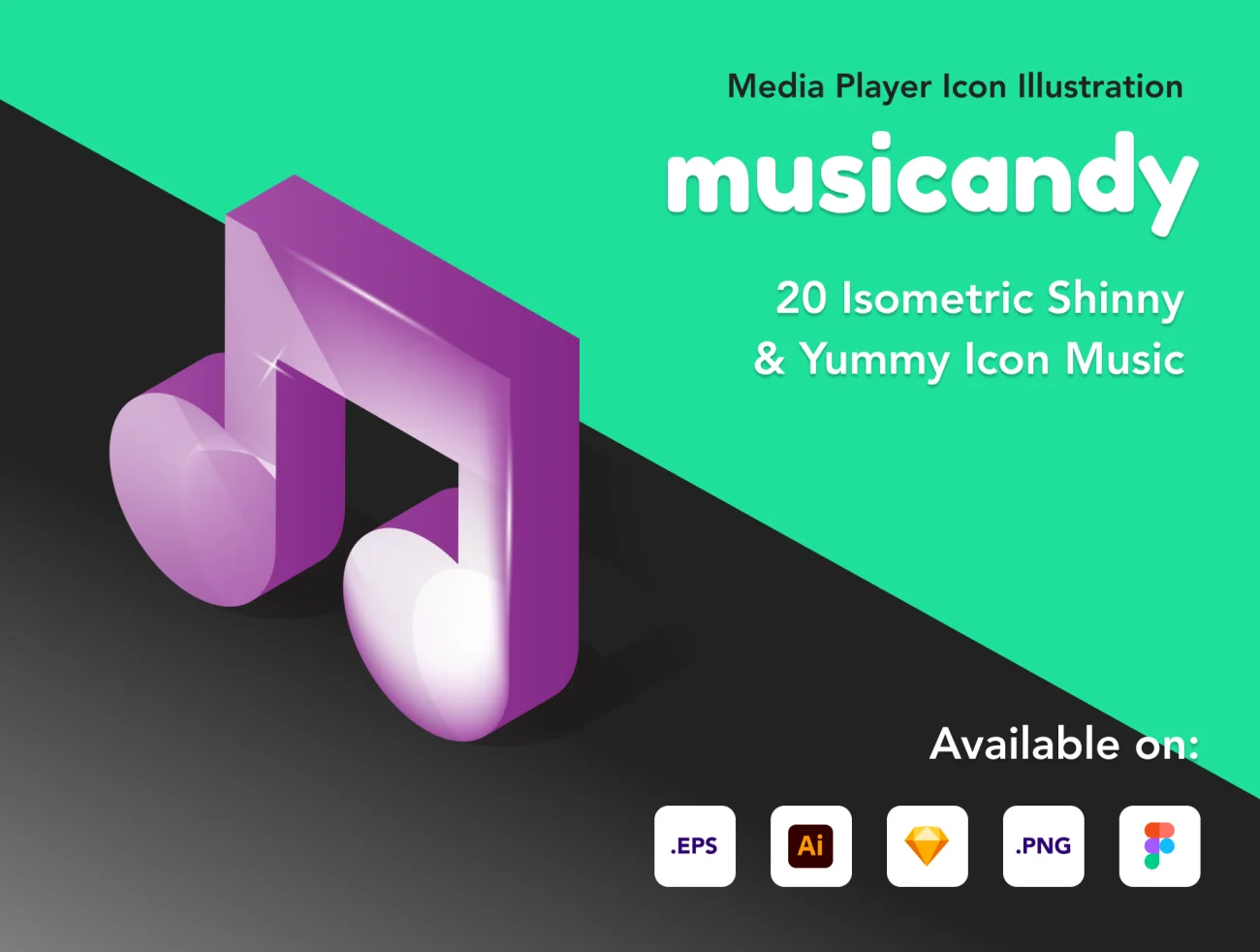 Musicandy - 30 Icon Illustration About Media Player 30款3D音乐媒体播放器图标-3D/图标-到位啦UI