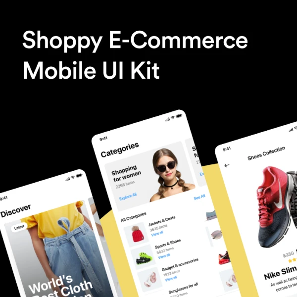 Shoppy E-Commerce Mobile UI Kit 80屏优质时尚服饰电子产品电商应用UI套件