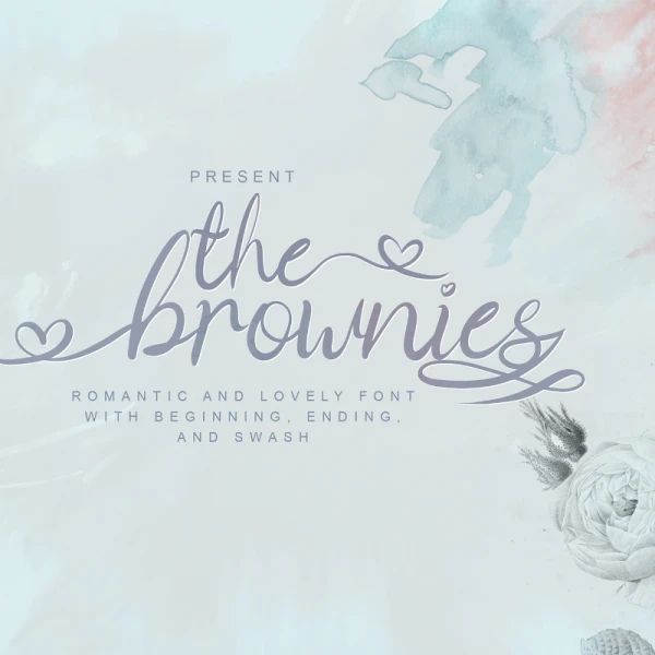 The Brownies Romantic Love Font 浪漫爱情连体英文字体