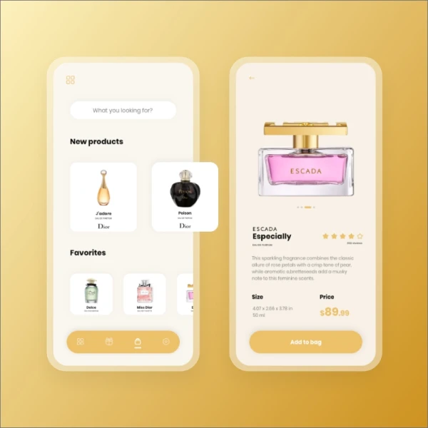Perfume Shop App Exploration香水选购应用 ui设计套件