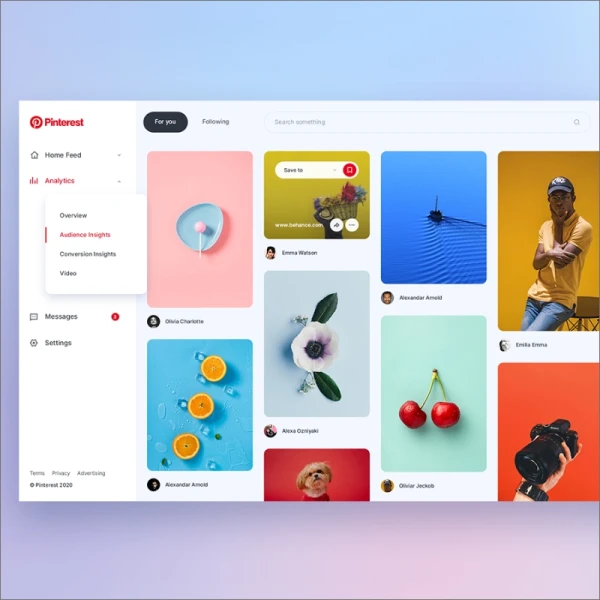 Pinterest App Redesign Pinterest网站重构现代时尚设计模板