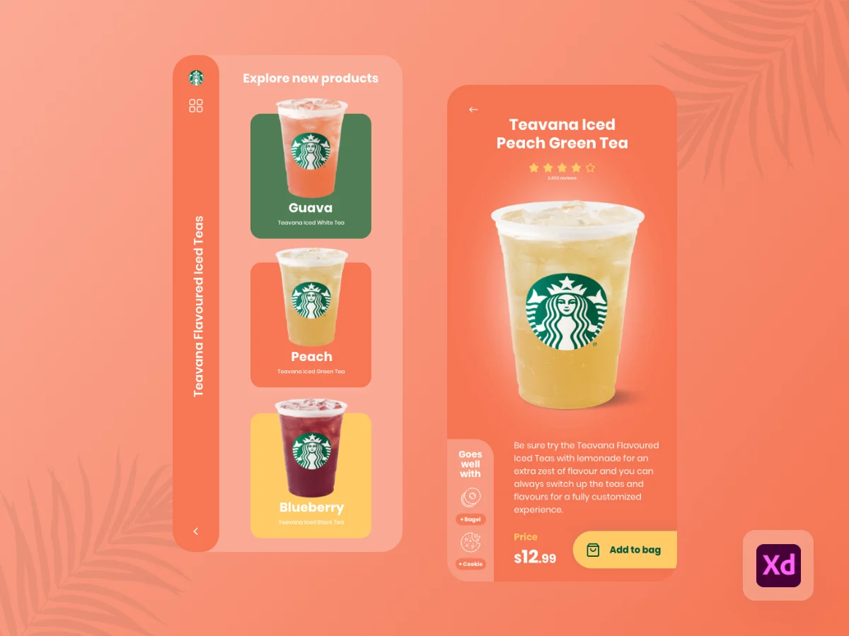 Starbucks App Exploration for iOS星巴克咖啡外卖点餐应用UI界面设计套件-UI/UX、ui套件、卡片式、应用、网购-到位啦UI