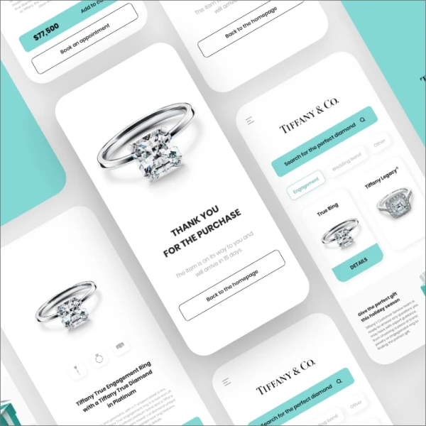 Tiffany Online Jewelry E commerce Store App Exploration Tiffany珠宝在线商店app UI 界面设计套件