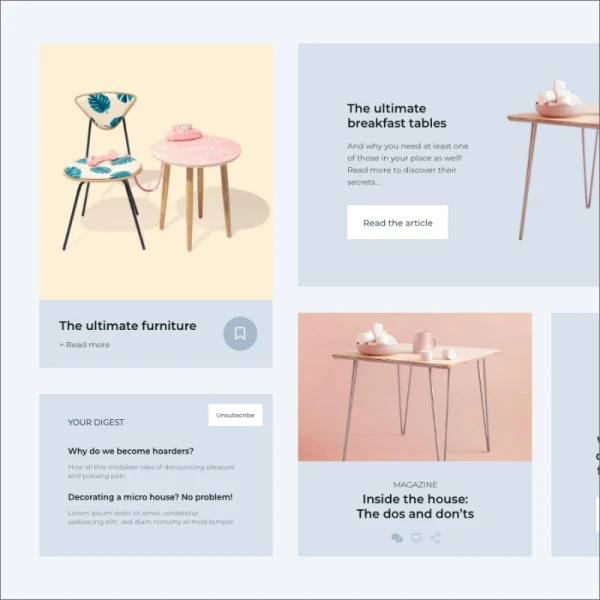 Web UI kit for furniture现代简约家具网页UI设计套件