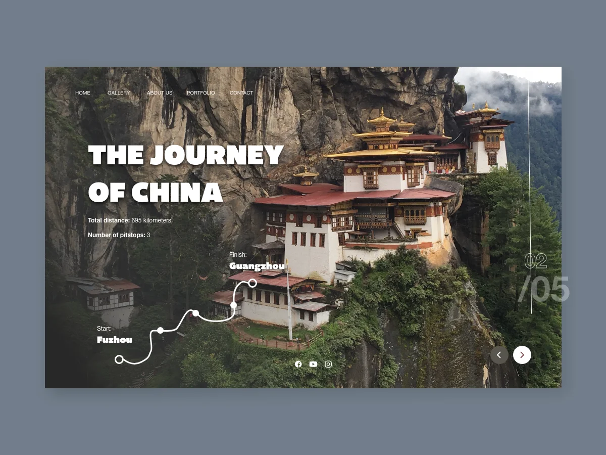 Website Header Journey of China行走中国旅游网站海报设计-UI/UX、主页、出行、博客、海报、网站、详情-到位啦UI