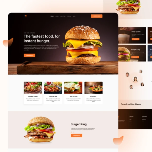 快餐汉堡点餐网站落地页模板 Burger Landing Page