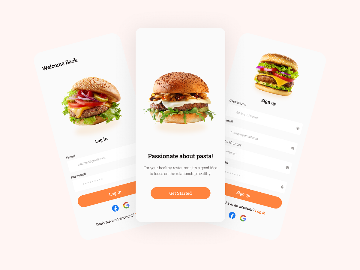 汉堡食品点餐手机应用 burger mobile app-UI/UX、应用、支付、网购、详情-到位啦UI