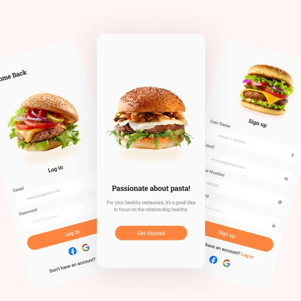 汉堡食品点餐手机应用 burger mobile app