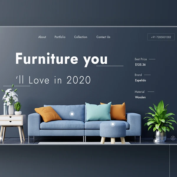 现代风格家具网站横幅首屏海报设计模板