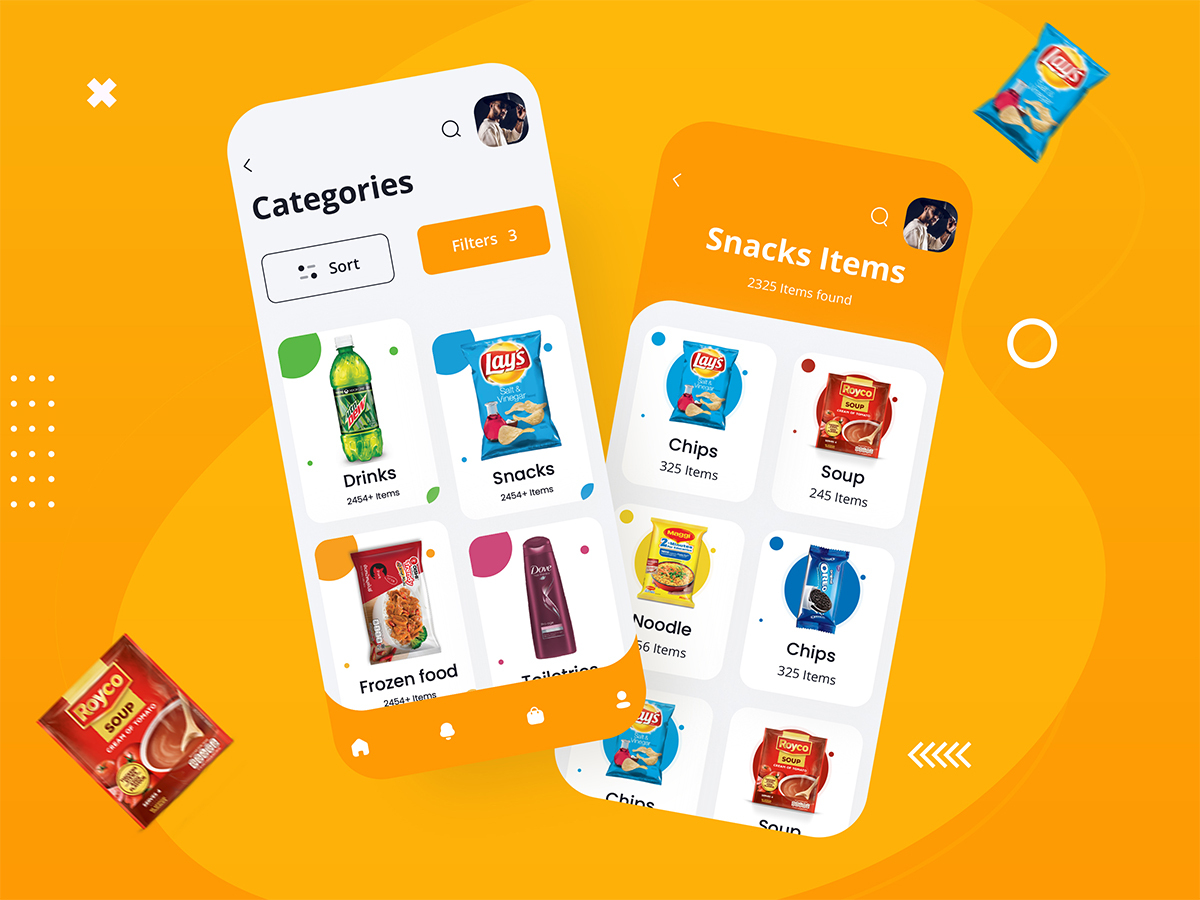 新零售饮料零食食品销售应用UI设计套件 E-commerce app screens ui design-UI/UX、ui套件、付款、卡片式、应用、支付、网购-到位啦UI