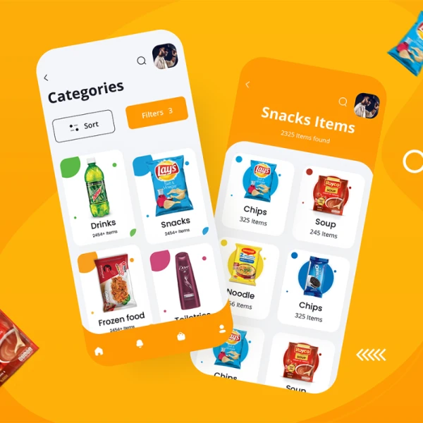 新零售饮料零食食品销售应用UI设计套件 E-commerce app screens ui design