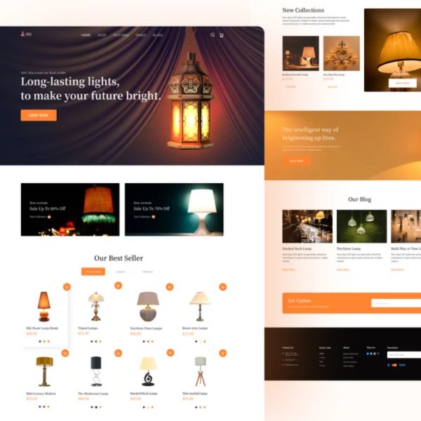 灯具产品展示落地页模板 Lamp Product Landing Page