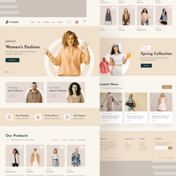 极简风格时尚服装配饰电商网站模板 Minimal E-commerce Website