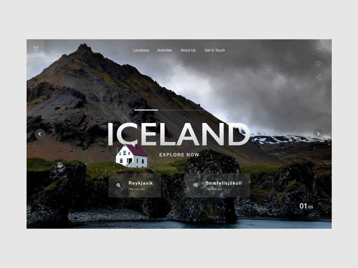 旅游网站冰岛海报 Website Header Iceland-UI/UX、ui套件、主页、出行、应用-到位啦UI