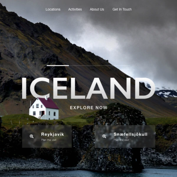 旅游网站冰岛海报 Website Header Iceland