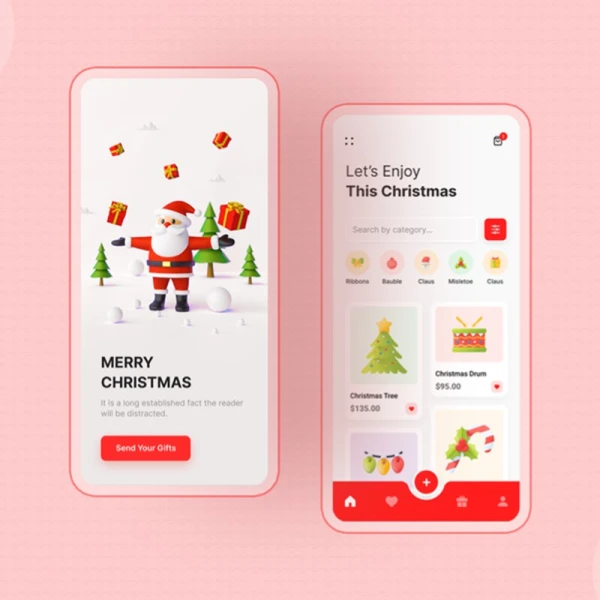 christmas gift shop apps	圣诞礼物商店圣诞主题应用设计套件