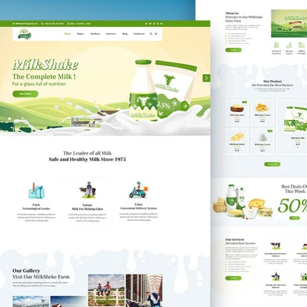 gowala dairy farm eco products templates 奶牛场生态产品网页设计模板
