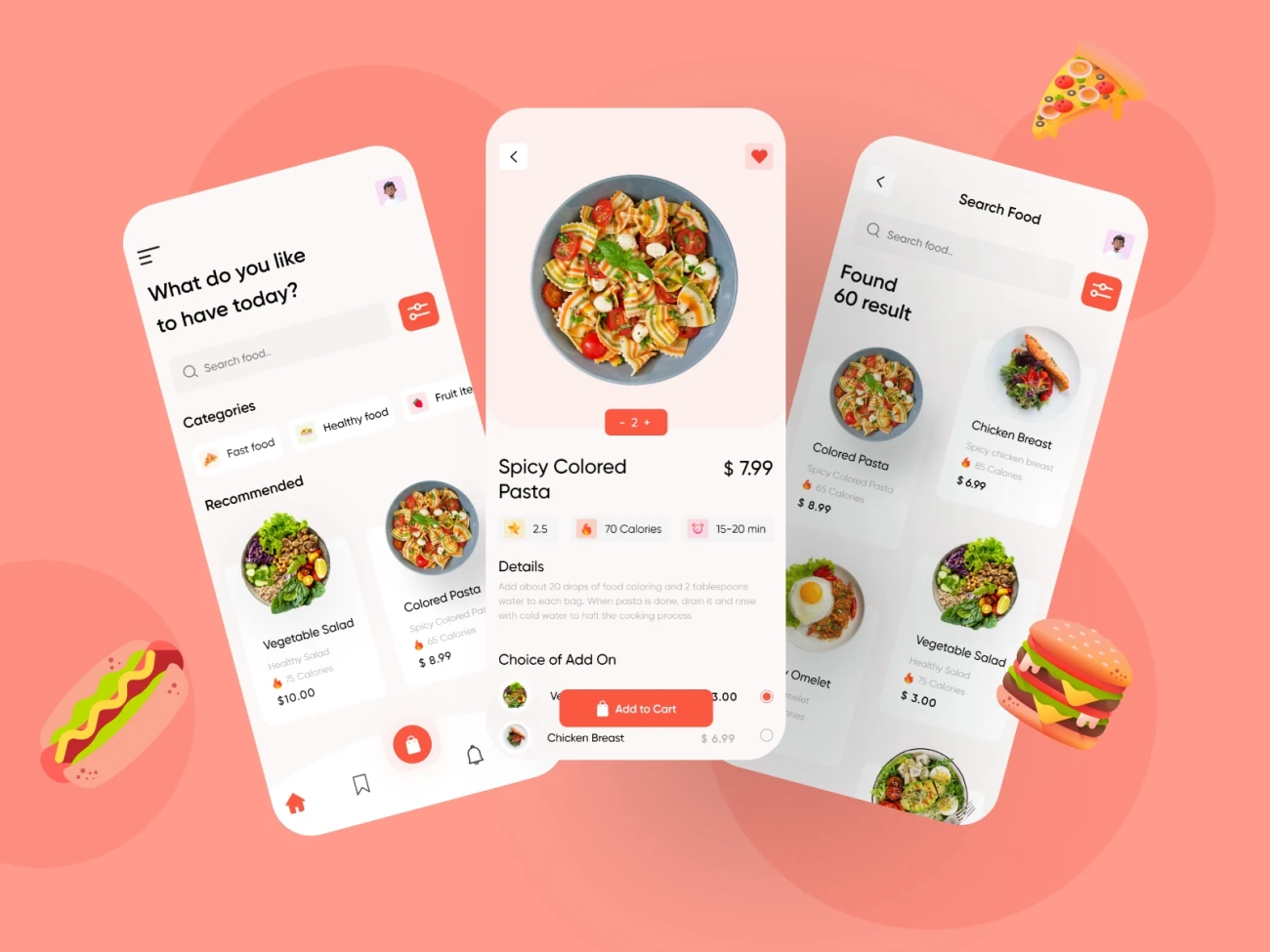 kitchenoo mobile app exploration	厨房餐厅美食探索手机应用程序ui套件-UI/UX、网站-到位啦UI