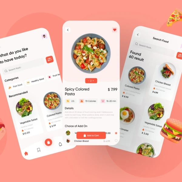 kitchenoo mobile app exploration	厨房餐厅美食探索手机应用程序ui套件