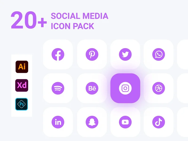 social media icon	社交媒体图标-3D/图标、设计元素-到位啦UI