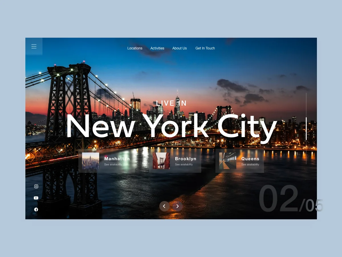website header new york city	纽约城市主题网站海报-UI/UX、网站-到位啦UI