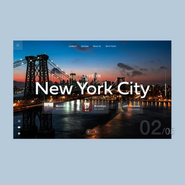 website header new york city	纽约城市主题网站海报