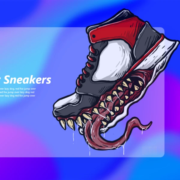 怪兽运动鞋首屏海报xd设计模板monster sneakers hero header
