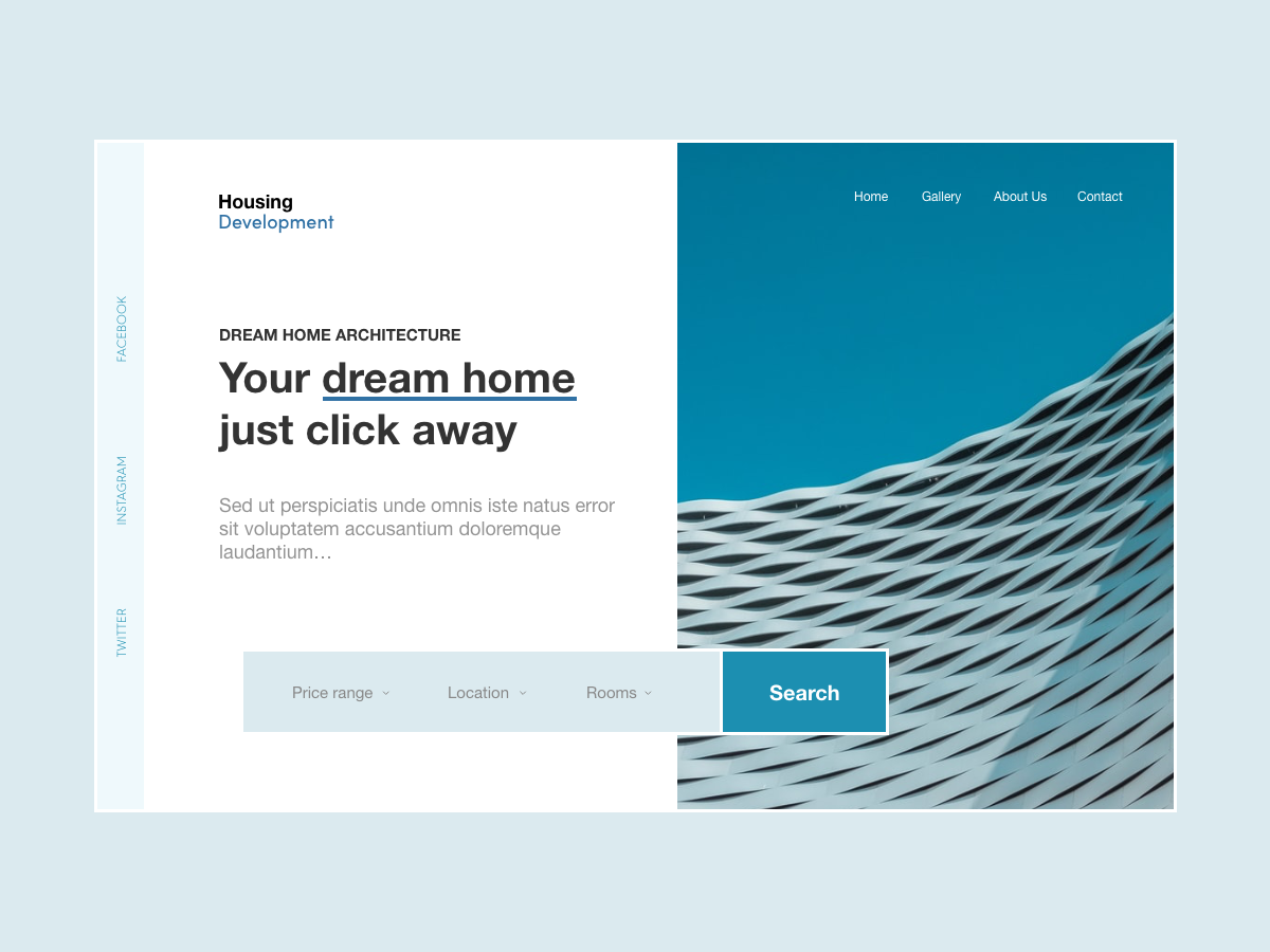 网页海报梦想中的家xd设计模板website header dream home-UI/UX-到位啦UI