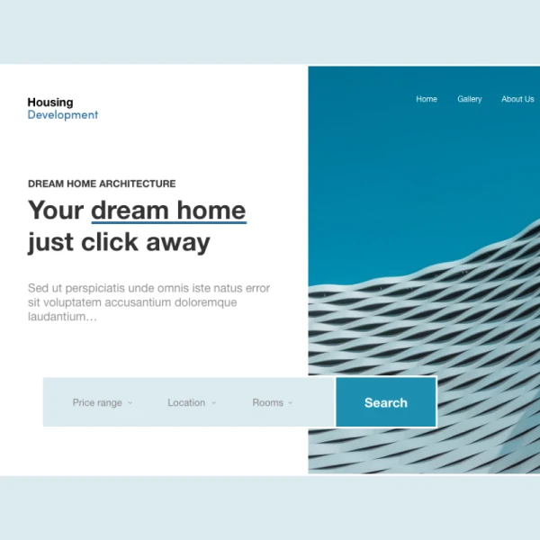 网页海报梦想中的家xd设计模板website header dream home